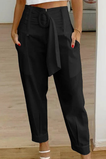 Pantalones de traje casual de cintura alta
