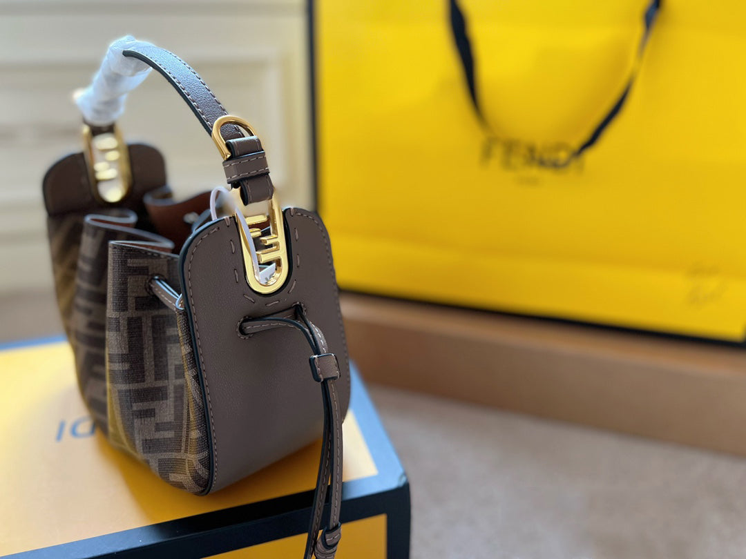 Fendi Pomodorino Mini FF  Bag – Brown – Shoulder Bags