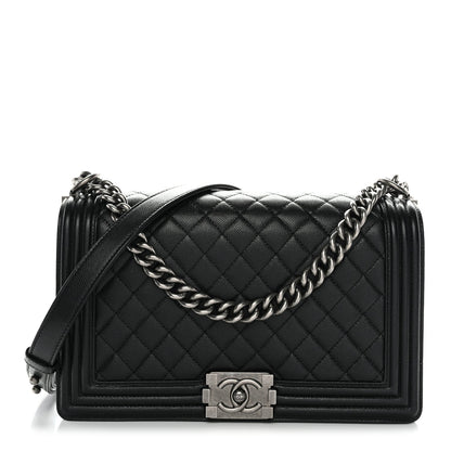 Caviar Quilted New Medium Boy Flap Black