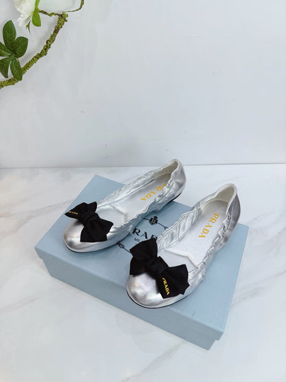 PRA 26SS Ballet Flat Sliver Metallic Sheepskin 592394