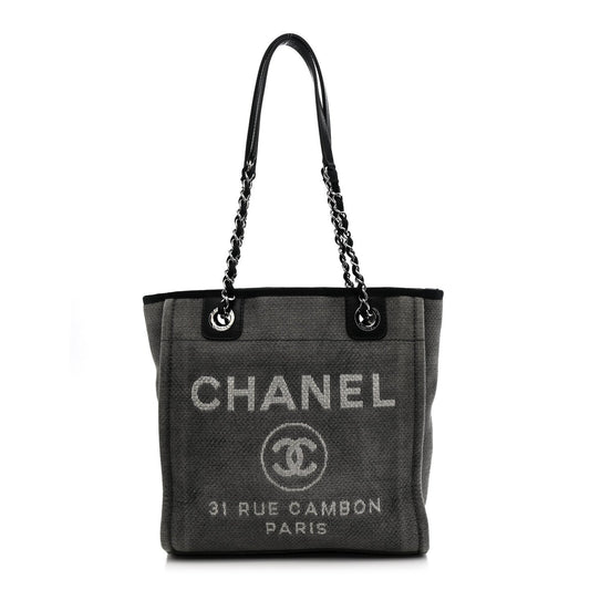 Canvas Mini Deauville Tote Dark Grey