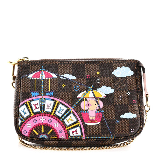 Damier Ebene 2020 Christmas Animation Big Wheel Mini Pochette Accessories Rose Ballerine