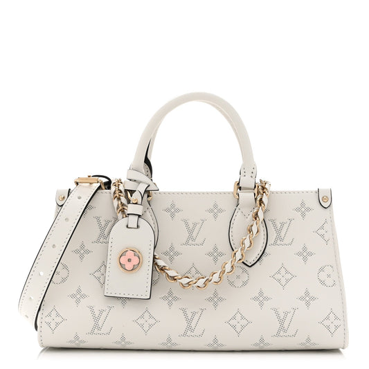 Calfskin Embossed Monogram OnTheGo East West White