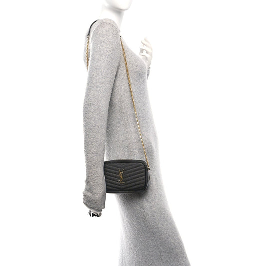 Grain De Poudre Matelasse Monogram Mini Lou Camera Bag Black
