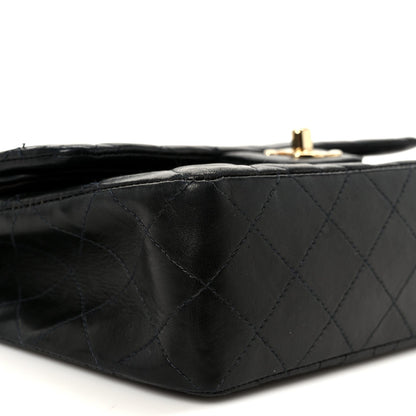 Lambskin Quilted Small Double Flap Black