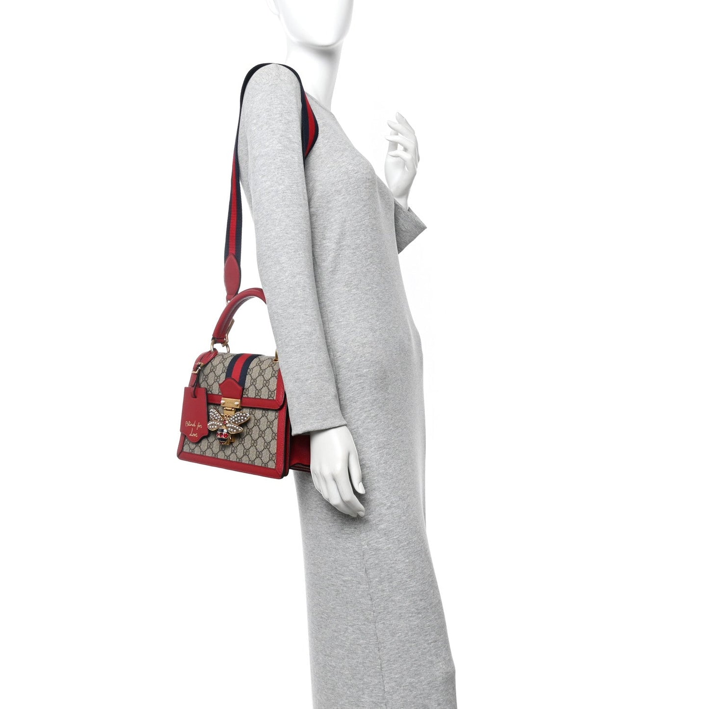 GG Supreme Monogram Small Queen Margaret Top Handle Bag Red