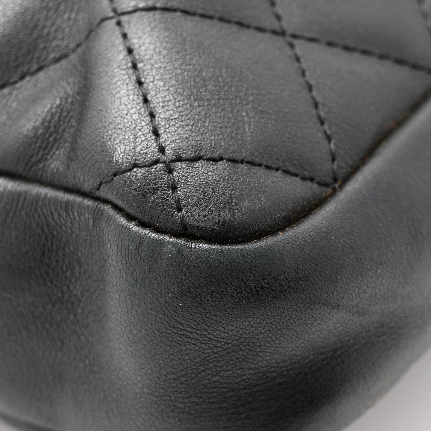 Calfskin Quilted Large Cambon Messenger Black White