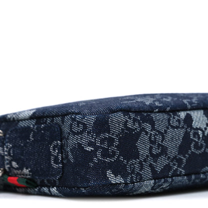 Denim GG Monogram Camouflage Small Crossbody Bag Blue