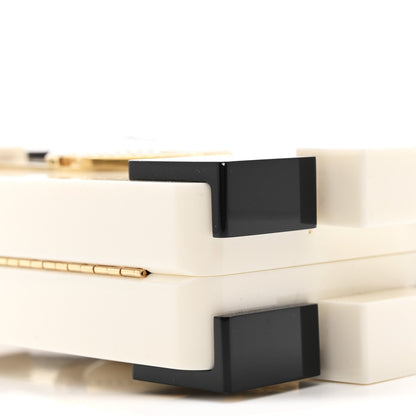 Plexiglass Boy Brick Havana by Night Clutch White Black