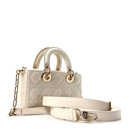 Lambskin Cannage Small Lady D-Joy Latte