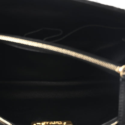 Snakeskin Small Coco Handle Flap Black