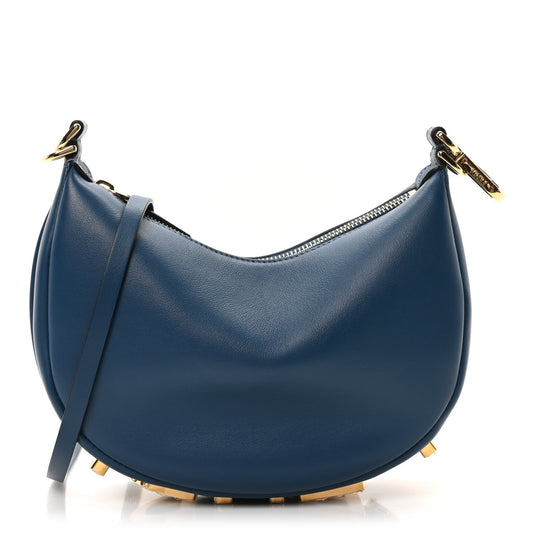 Vitello Grace Matte Mini Fendigraphy Hobo Bag Mirto