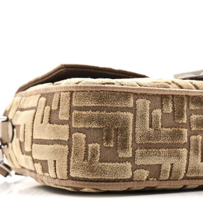 Velvet Jacquard Crystal FF Baguette Cappuccino