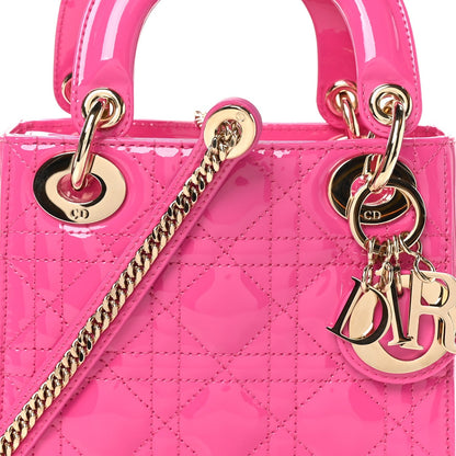 Patent Cannage Mini Lady Dior Pink