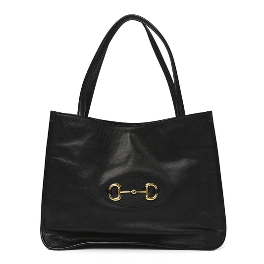 New Sakai Calfskin Lux Horsebit 1955 Tote Bag Black