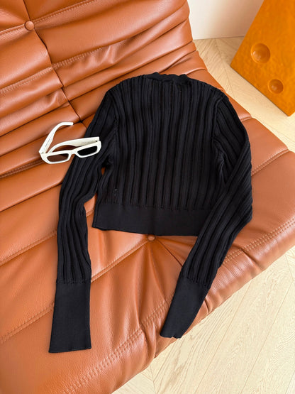 CC 25 Cardigan Black Pink Wool