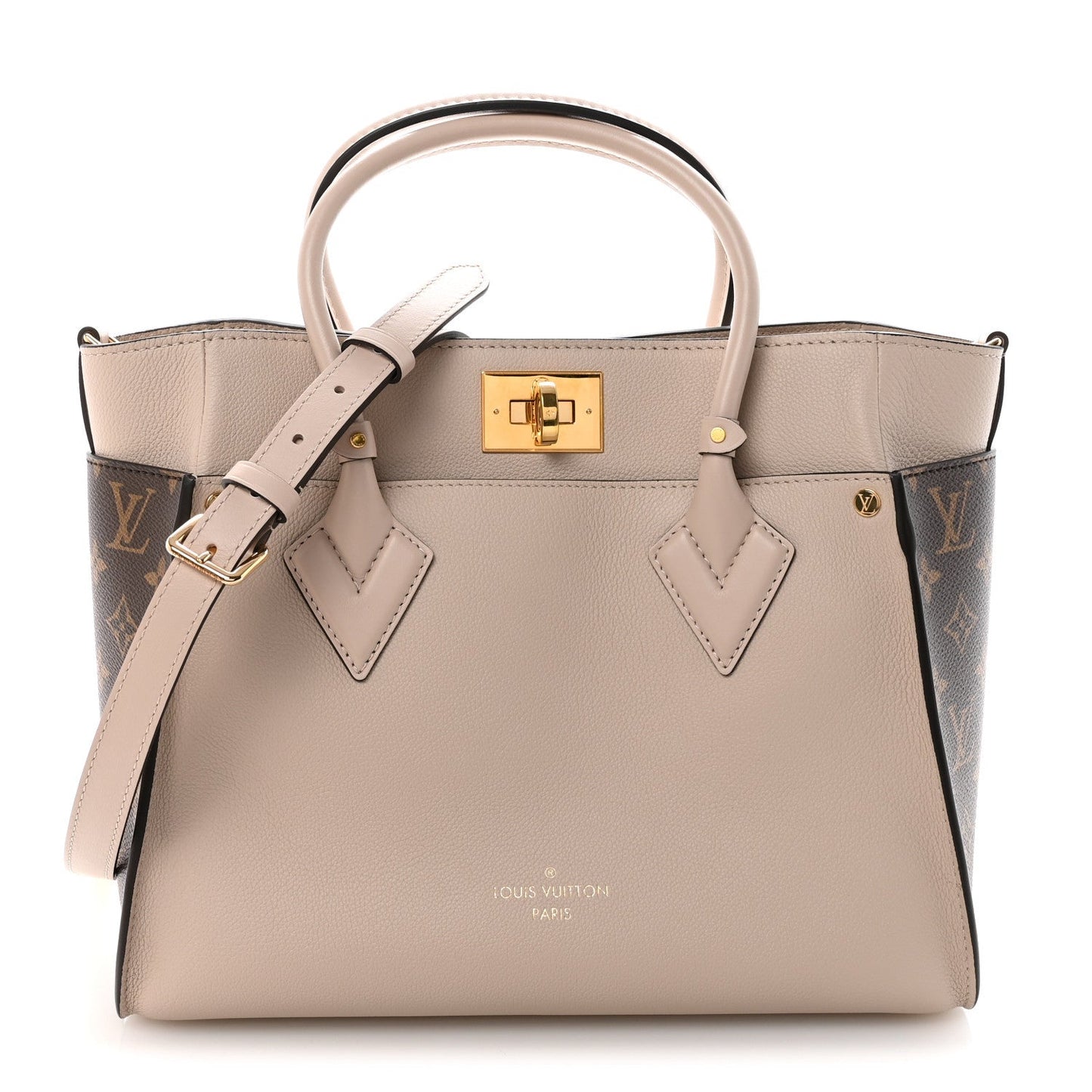 Calfskin Monogram On My Side MM Greige