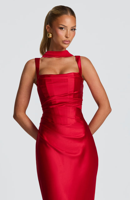 Calanthe Maxi Dress - Red