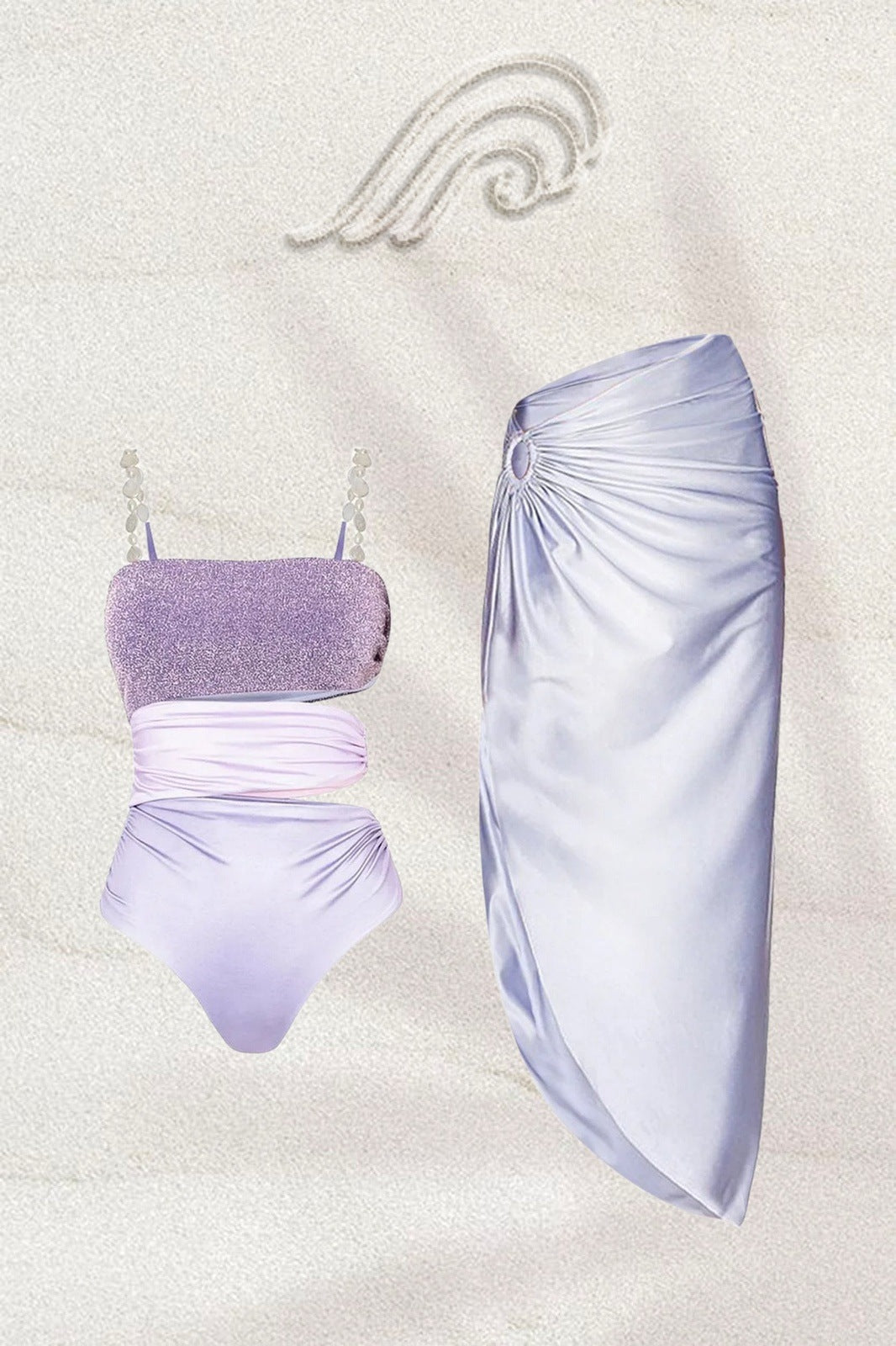 Conjunto de baño de dos piezas con recortes Carlin 