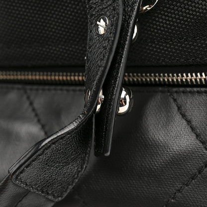 Coated Canvas Quilted Large Paris Biarritz Tote Black