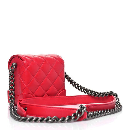 Lambskin Quilted Trunk Bag Pink