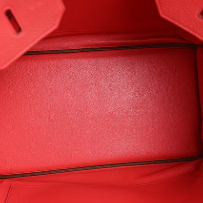 Taurillon Clemence Birkin 40 Rouge Venetian