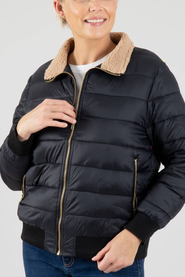 Chaqueta aislante de rayas retro Chasing Rainbows