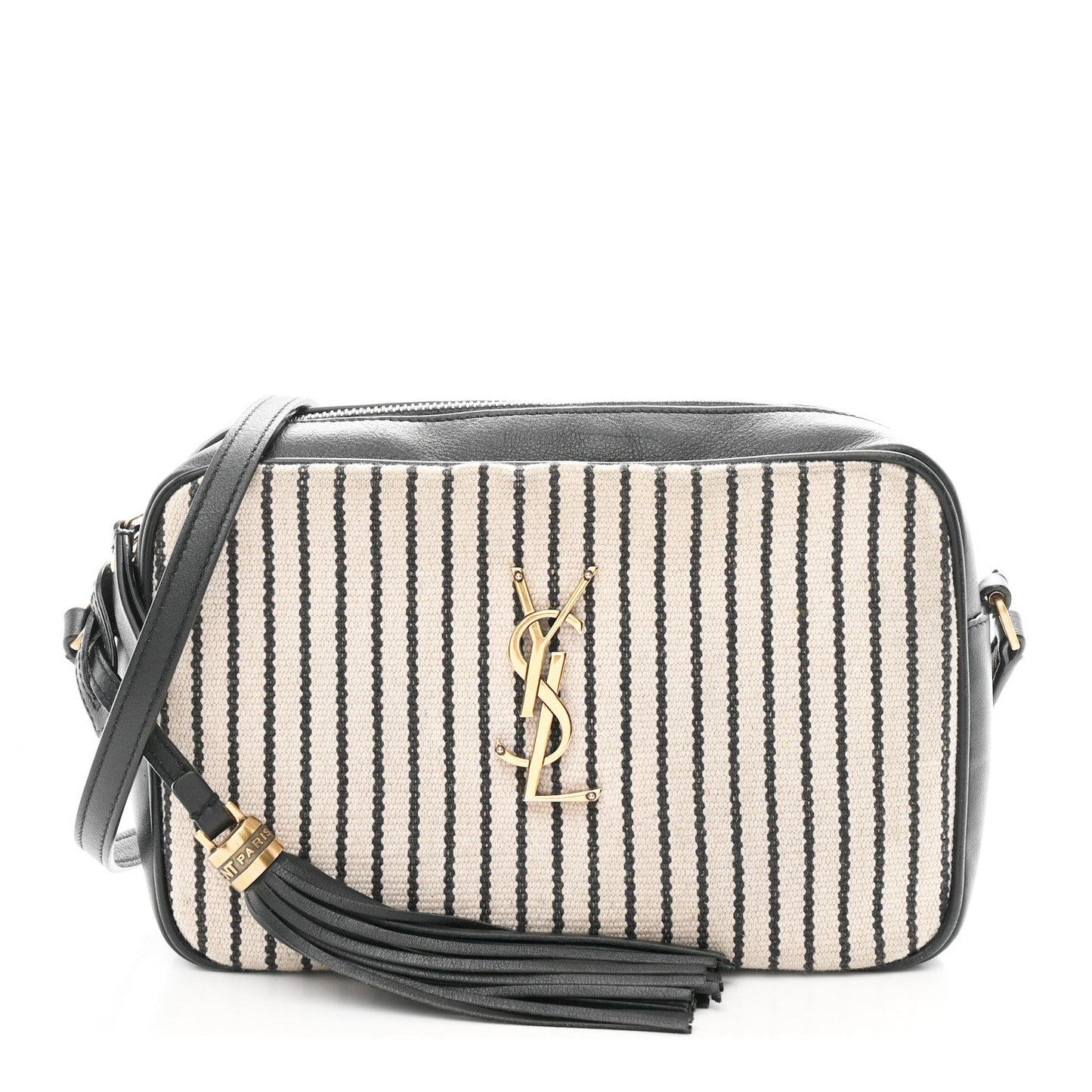 Canvas Calfskin Monogram Lou Camera Bag Black Grey Cream