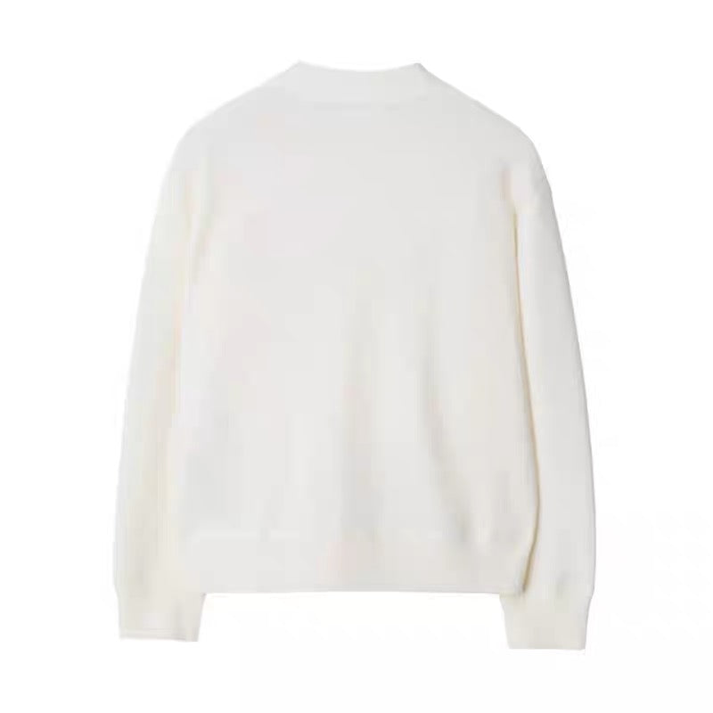 Bur 25 Cardigan Black And White Cashmere