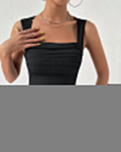 Slim Fit Sleeveless Knitted Stretch Tank Top