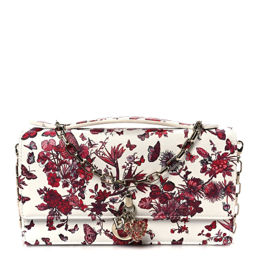 Calfskin Le Coeur Des Papillons Mini My Dior Bag White Multicolor