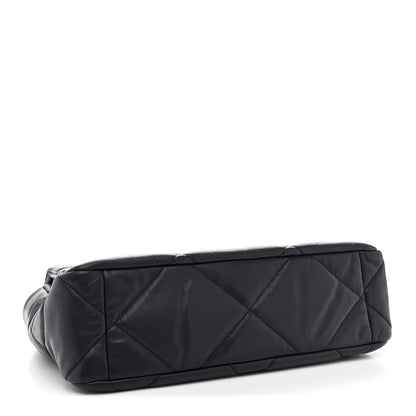 Goatskin Quilted Large Chanel 19 Flap Navy Blue