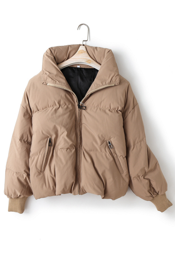 Chaqueta corta de algodón holgada, elegante y versátil 