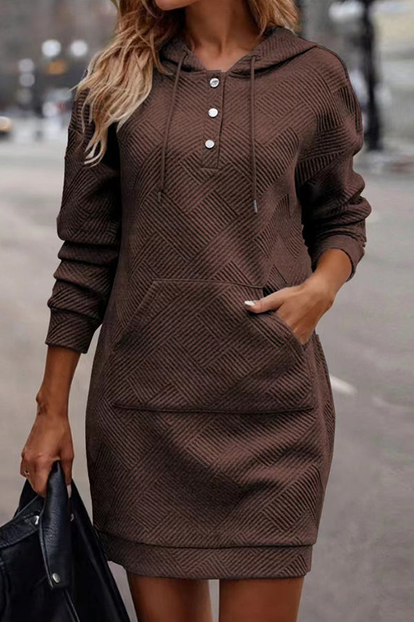 Sudadera con capucha de longitud media a cuadros para mujer, estilo casual, muy vendida.