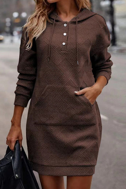 Sudadera con capucha de longitud media a cuadros para mujer, estilo casual, muy vendida.