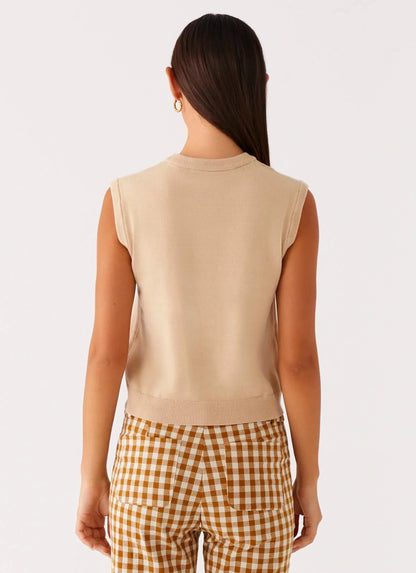 Mickey Knit Vest - Cream