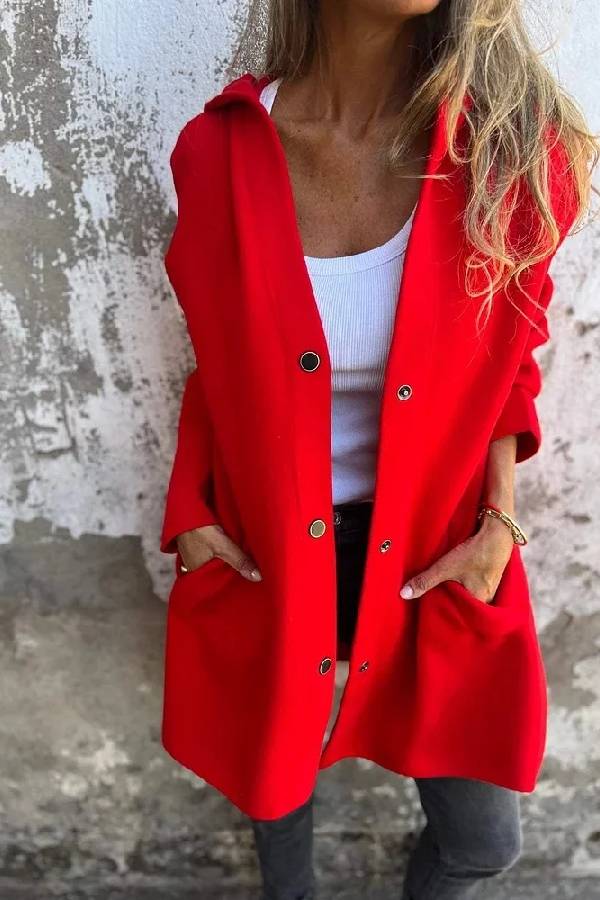 Abrigo casual de color liso para mujer