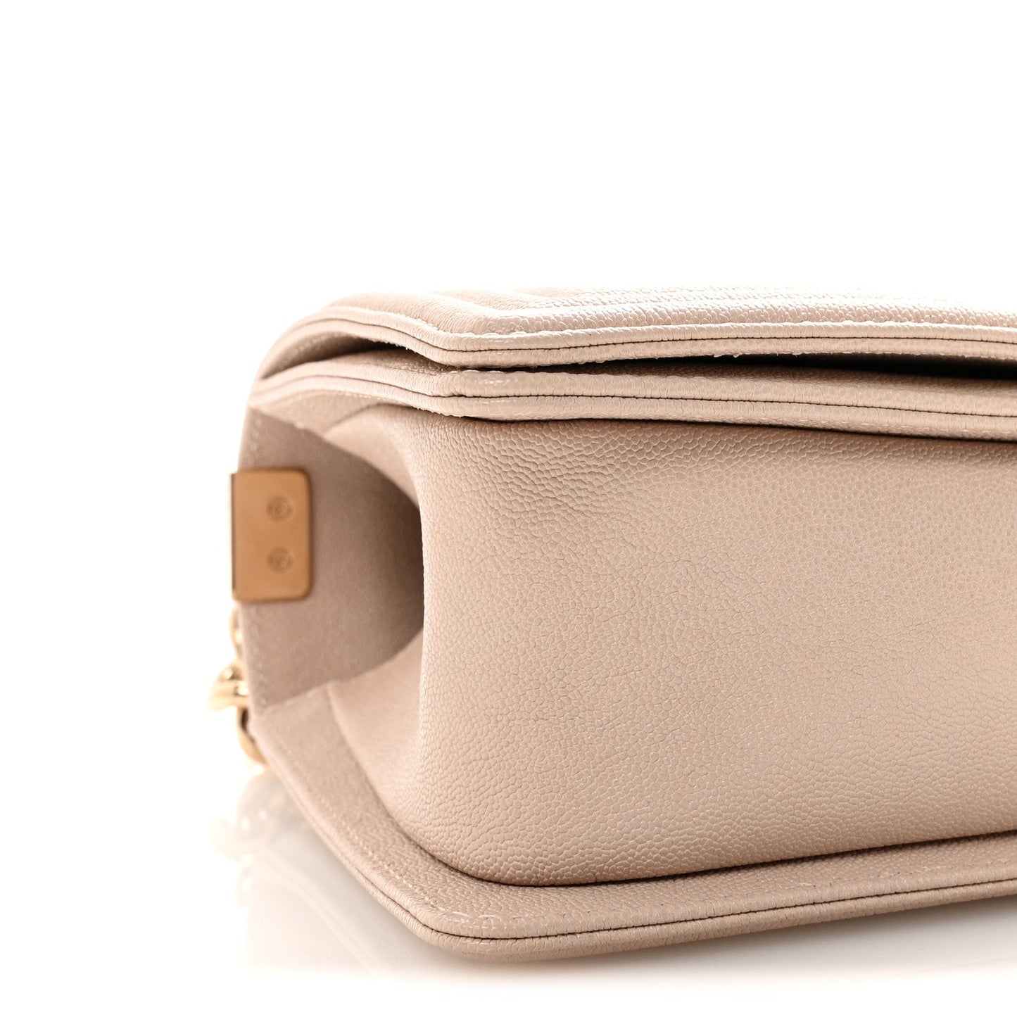 Caviar Quilted Medium Boy Flap Beige