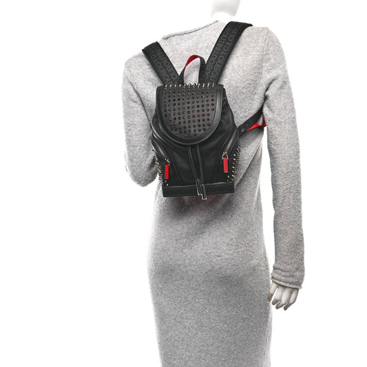 Calfskin Spiked Small Explorafunk Backpack Black