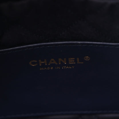 Shiny Calfskin Quilted Mini Chanel 22 Navy Blue