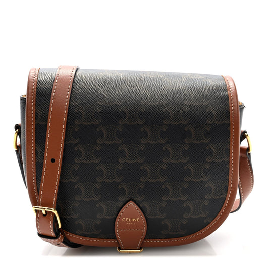Triomphe Canvas Medium Folco Bag Tan