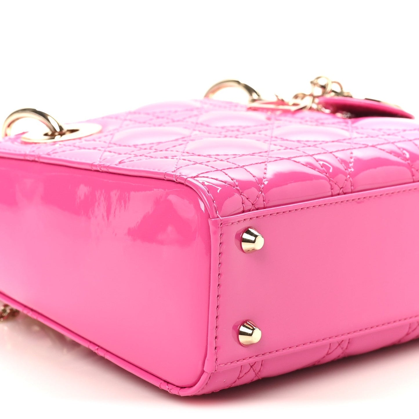 Patent Cannage Mini Lady Dior Pink