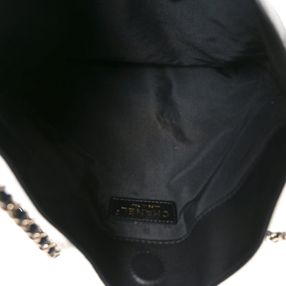 Calfskin Quilted Chain Flat Tote Black