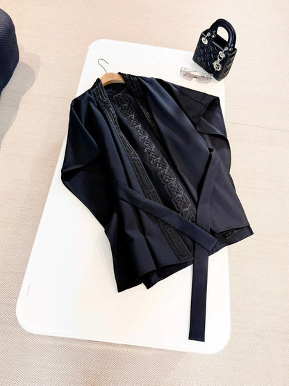 HERMES 25S SEQUIN-EMBROIDERED KNIT CAPE 319