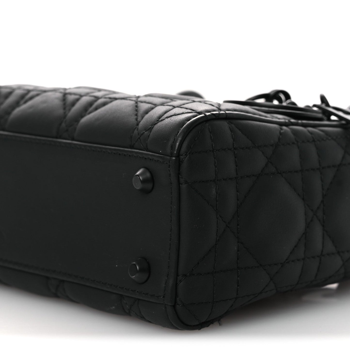 Ultra Matte Calfskin Cannage Mini Lady Dior Black