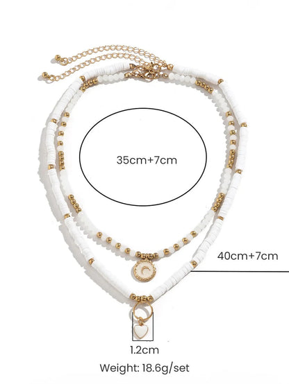 Collar de cristal con forma de corazón bohemio 