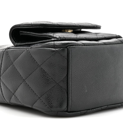 Caviar Quilted CC Mini Classic Backpack Black