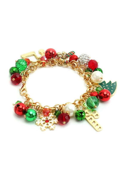 Pulsera con colgante de cristal de copo de nieve celeste 