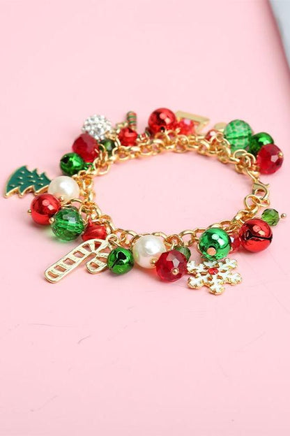 Pulsera con colgante de cristal de copo de nieve celeste 