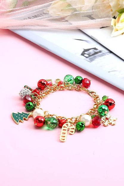 Pulsera con colgante de cristal de copo de nieve celeste 